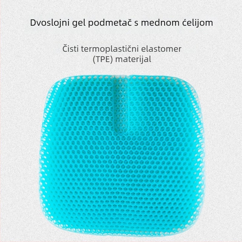 Gel jastuk za sjedenje Huaxia Mingpin – hlađenje i zaštita od vrućine; materijal: TPE-TPR; punilo: TPE-TPR; pakiranje: 10–20 kom; težina: 0.3–2.2 kg; mogućnost prilagodbe