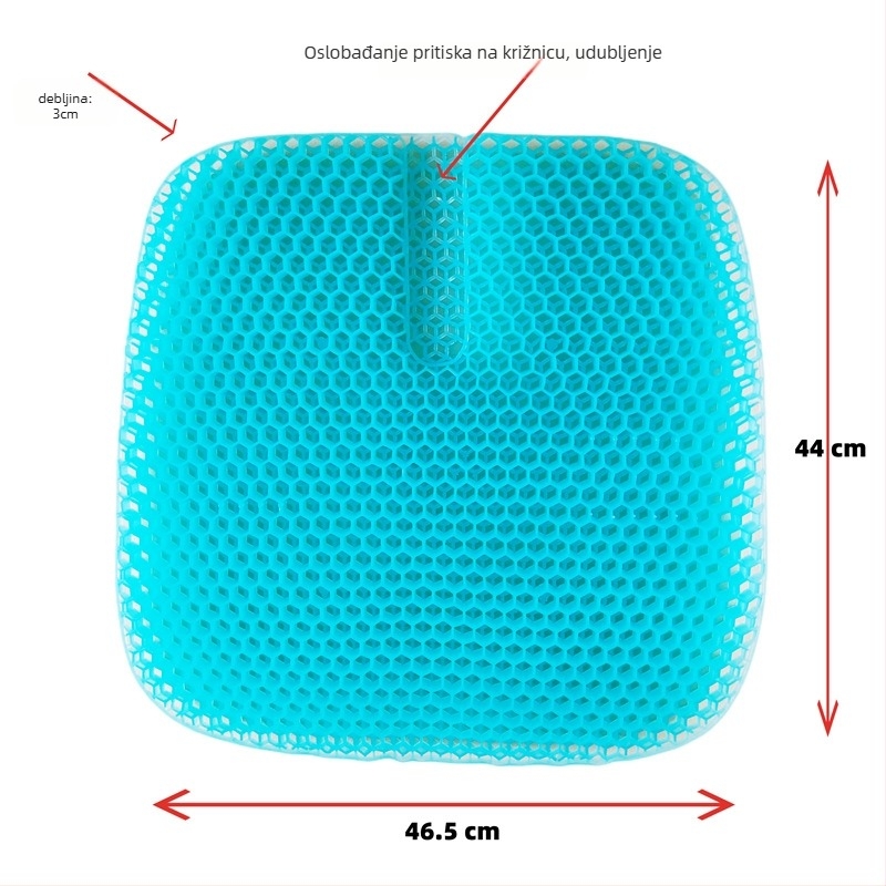Gel jastuk za sjedenje Huaxia Mingpin – hlađenje i zaštita od vrućine; materijal: TPE-TPR; punilo: TPE-TPR; pakiranje: 10–20 kom; težina: 0.3–2.2 kg; mogućnost prilagodbe