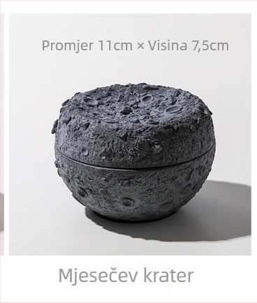 Betonska pepeljara, u obliku mjeseca, s motivom astronauta, prilagodljiv dekorativni dodatak