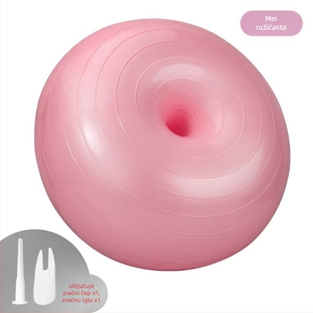Joga lopta PVC, donut-oblik, debela stijenka, 900 g, za fitness i stabilnost poslije poroda