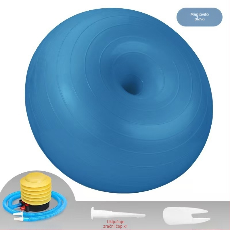 Joga lopta PVC, donut-oblik, debela stijenka, 900 g, za fitness i stabilnost poslije poroda
