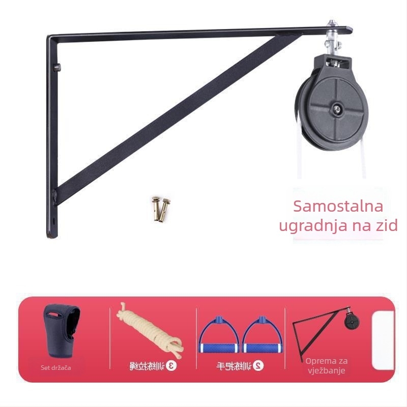 Uređaj za trakcionu rehabilitaciju gornjeg uda za rameni zglob s koloturnim prstenom — debljina stijene 1 mm, vanjski promjer 1 mm, promjer osovine 1 mm, polumjer kanalice užeta 1 mm, šifra proizvoda bzeSDkNT