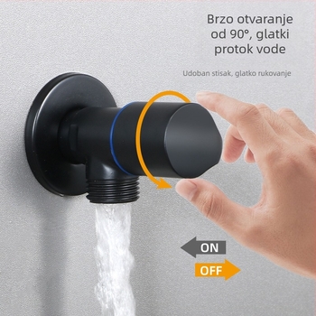 Troputni ventil za toplu i hladnu vodu, ugradnja u zid, 20 mm promjer, bakar i nehrđajući čelik, 1 ulaz 2 izlaza