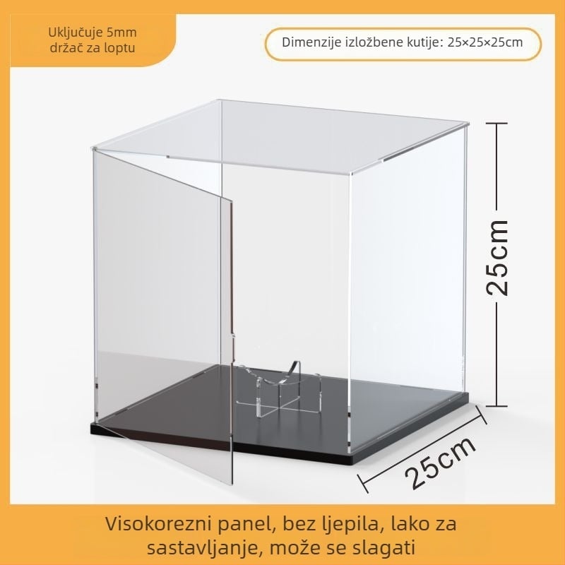 Akrilna ogledalna kutija za košarkašku loptu s poklopcem za prašinu