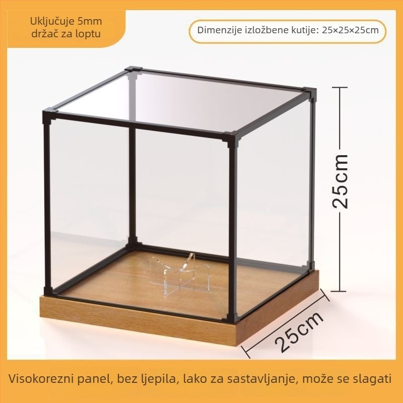 Akrilna ogledalna kutija za košarkašku loptu s poklopcem za prašinu