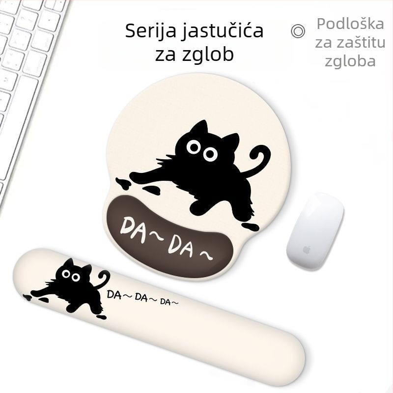 Podloga za zglob miša – gumena, mala podloga, jednostrana, traka za zglob, ispis toplinskim prijenosom