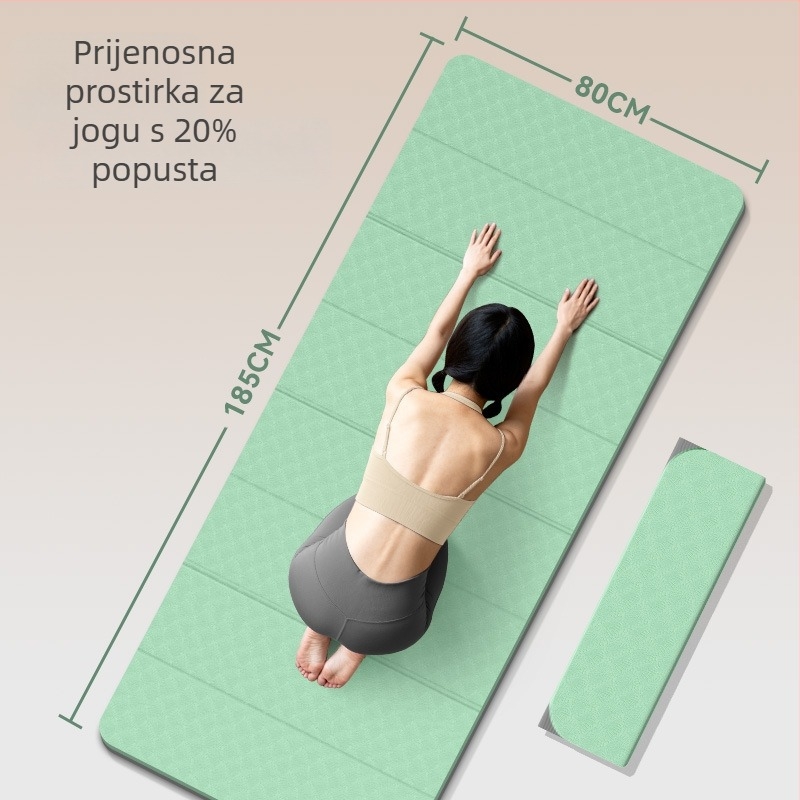 Joga podloga, sklopiva, prijenosna, debela i protuklizna te zvukovno izolirana površina — Marka: Top inscription; Materijal: Tpes; Težina: 1000; Debljina: 6mm-8mm; Vzor: linije za pravilno držanje