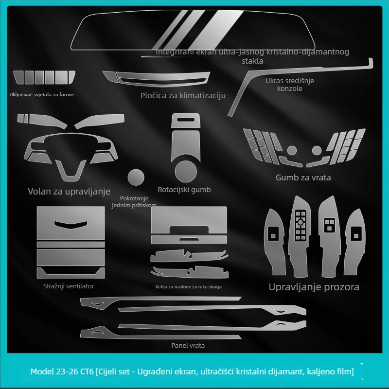 Cadillac CT6 Unutarnje zaštitno staklo za zaslon i otvore za klimatizaciju – kaljeno staklo