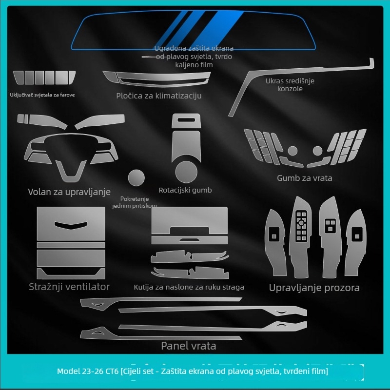 Cadillac CT6 Unutarnje zaštitno staklo za zaslon i otvore za klimatizaciju – kaljeno staklo