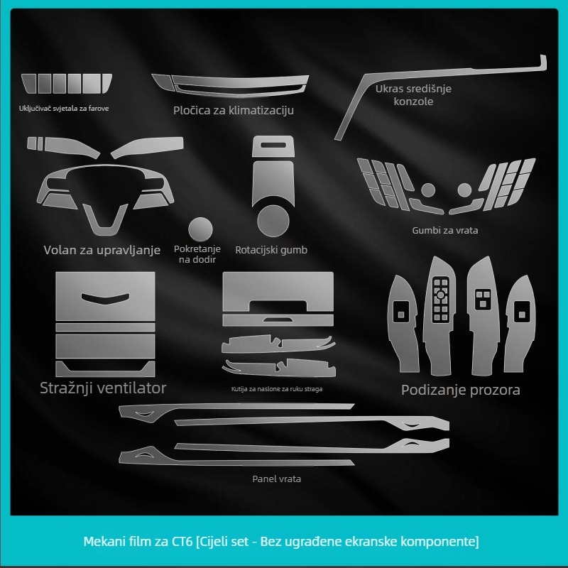 Cadillac CT6 Unutarnje zaštitno staklo za zaslon i otvore za klimatizaciju – kaljeno staklo