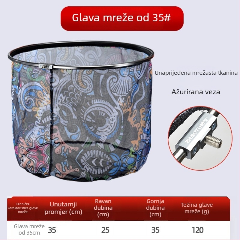 Chaoyu glava mreže od aluminijske legure, protiv kuka, izuzetno lagana, dubok dizajn
