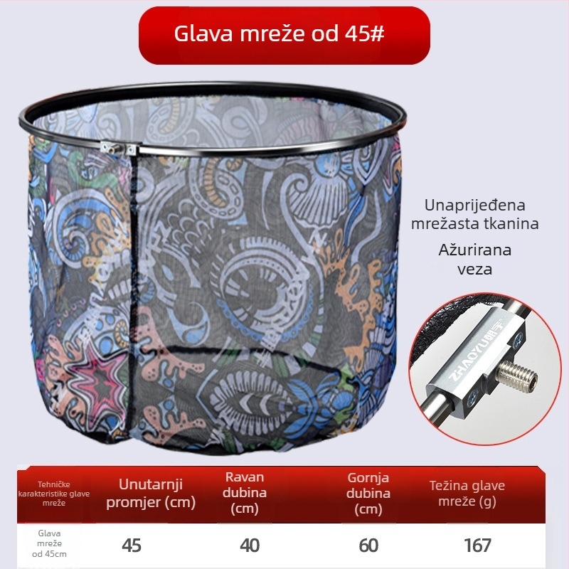 Chaoyu glava mreže od aluminijske legure, protiv kuka, izuzetno lagana, dubok dizajn