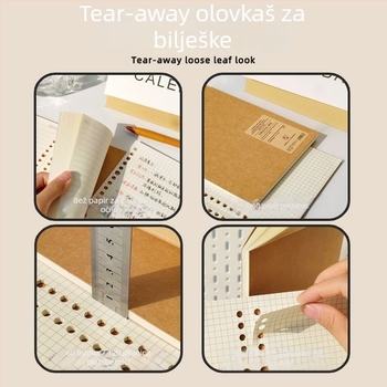 Nijia zamjensko jezgro za loose-leaf za A5/B5/A4, 60 listova, papir unutarnjih stranica