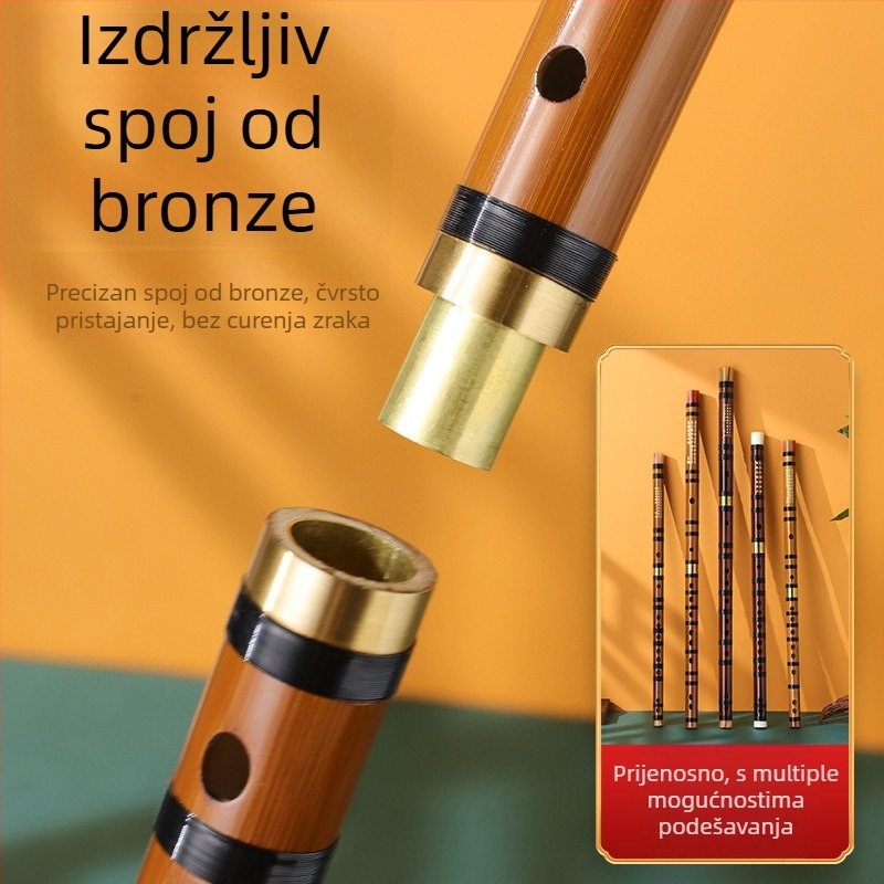 Bambusna fuleta za početnike, za osnovnoškolce, tonovi C D E F G, uključuje platnenu torbu