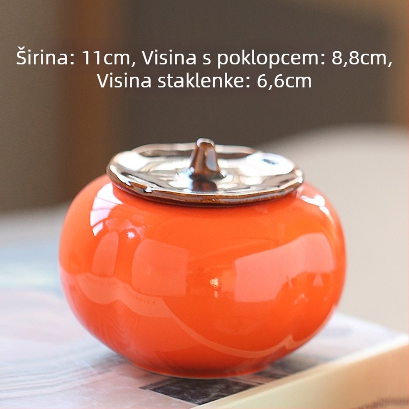 Keramički pepeljak, kineskog stila, sa zatvorenim poklopcem, zaštita od prašine i rasipanja pepela, za dnevni boravak