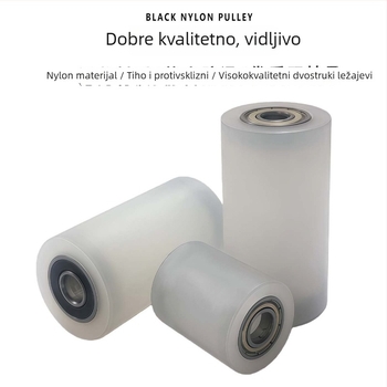 Nylon kotač s dvostrukim ležajem i vodilnim pričvršćivačem – otporan na habanje, jedan kotač, dimenzije 40x100, otvor 10 mm