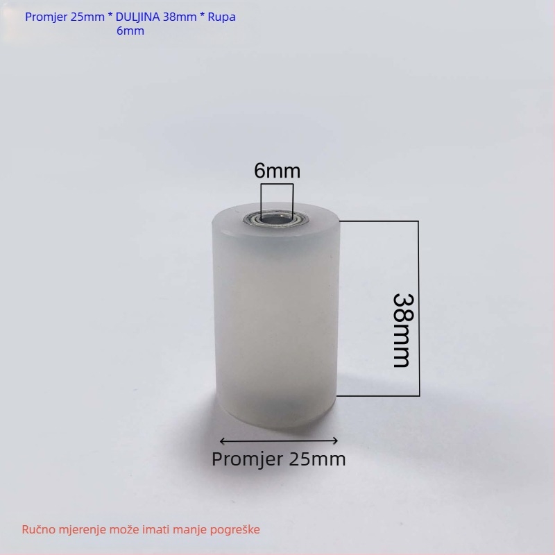 Nylon kotač s dvostrukim ležajem i vodilnim pričvršćivačem – otporan na habanje, jedan kotač, dimenzije 40x100, otvor 10 mm