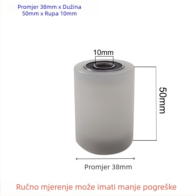 Nylon kotač s dvostrukim ležajem i vodilnim pričvršćivačem – otporan na habanje, jedan kotač, dimenzije 40x100, otvor 10 mm