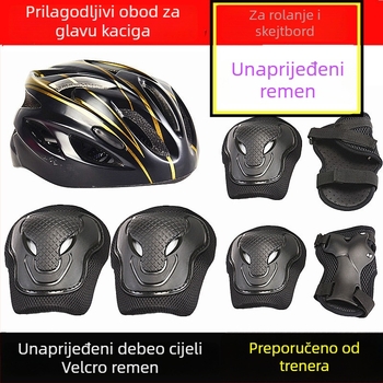 Set zaštitne opreme za rolanje – kaciga, zaštita dlanova, lakta i koljena, s pjenastom podlogom