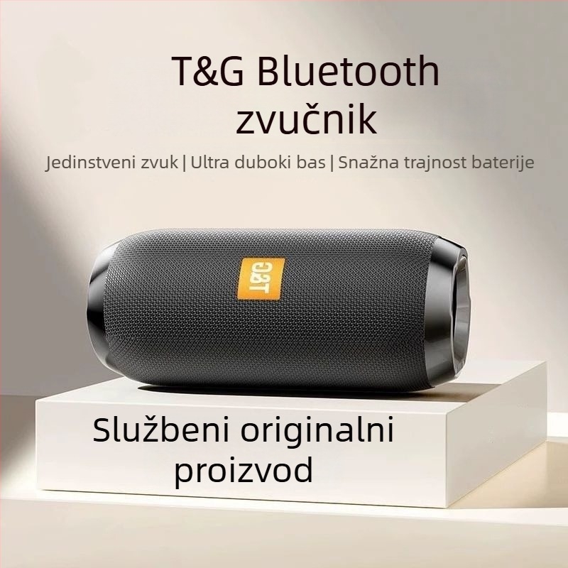 Prijenosni bežični Bluetooth zvučnik s basom i subwooferom, Raspon frekvencija 100 Hz–20 kHz, SNR ≥70 dB, USB-C napajanje, IPX7 vodootporan, bežično punjenje