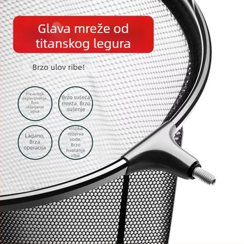 Ultra lagana glava mreže za ribolov od aluminijske legure, brzo sušenje, udubljeni džep