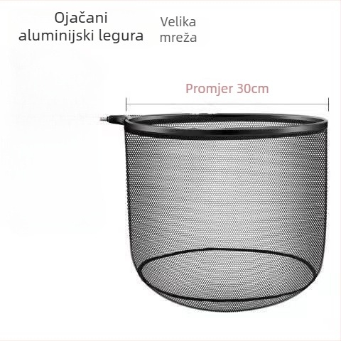 Ultra lagana glava mreže za ribolov od aluminijske legure, brzo sušenje, udubljeni džep