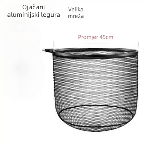 Ultra lagana glava mreže za ribolov od aluminijske legure, brzo sušenje, udubljeni džep