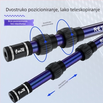 Teleskopska mrežna šipka – aluminijska legura, dvije sekcije, promjer otvora mreže 40 cm, dubina mreže 42 cm, težina 300 g