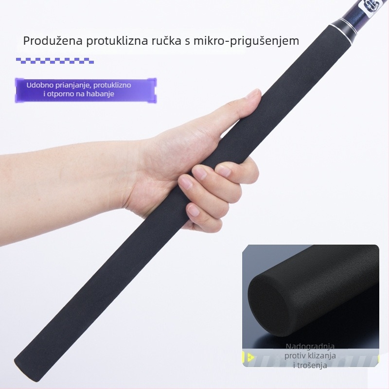 Teleskopska mrežna šipka – aluminijska legura, dvije sekcije, promjer otvora mreže 40 cm, dubina mreže 42 cm, težina 300 g