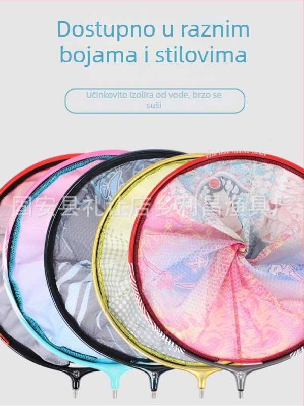 Lagana zamjenjiva mrežasta glava od karbonske legure za ribolov, brzo suši, mreža s finim uzorkom, anti-zakačenju