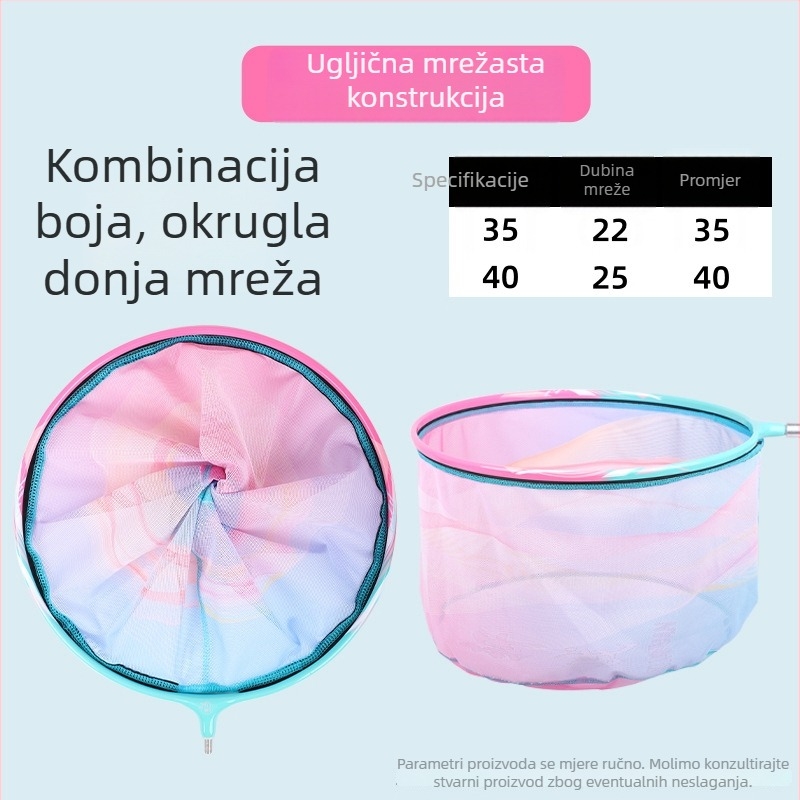 Lagana zamjenjiva mrežasta glava od karbonske legure za ribolov, brzo suši, mreža s finim uzorkom, anti-zakačenju