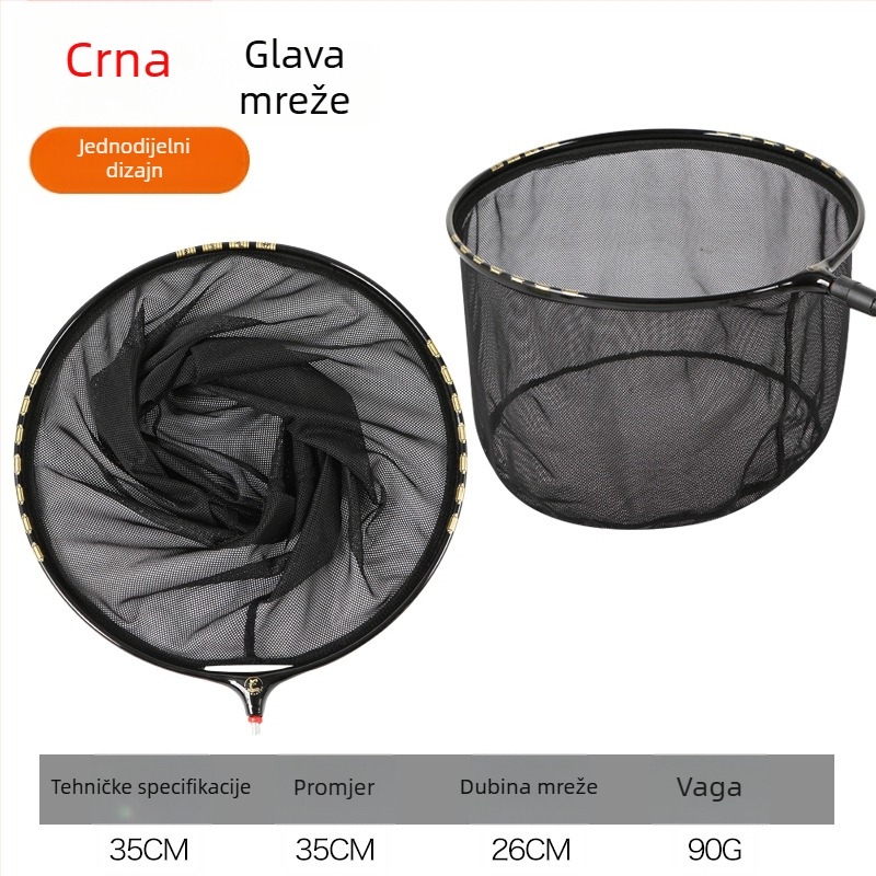 Aluminijska legura jednodelna glava mreže za ribolov s nano brzim sušenjem, ultralakana konstrukcija — nosivost 15 kg, dubina 40 cm