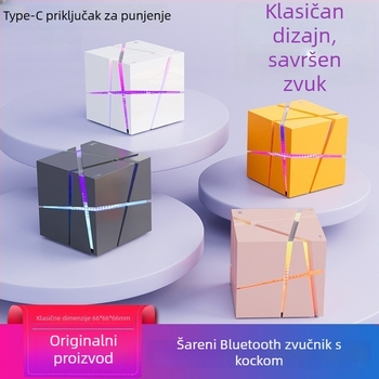 Kockasti Bluetooth zvučnik – Bluetooth 5.0, 3W, baterija 500–800 mAh, frekvencijski raspon 60 Hz–15 kHz, domet 10 m