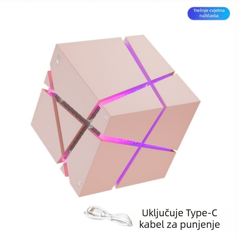Kockasti Bluetooth zvučnik – Bluetooth 5.0, 3W, baterija 500–800 mAh, frekvencijski raspon 60 Hz–15 kHz, domet 10 m