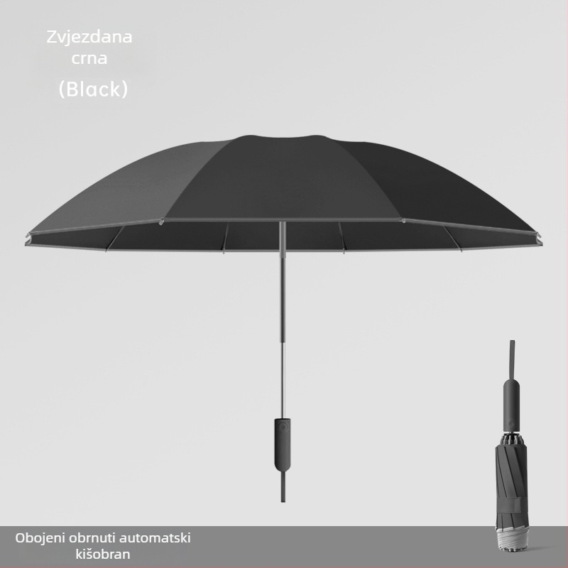 Automatska kišobran za sunce i kišu, trodijelni dizajn, 210T tkanina, UV zaštita UPF > 50, moguć ispis loga