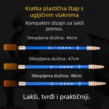 Manulife visoko ugljična teleskopska mrežna štapa za ribolov – lagana, izdržljiva