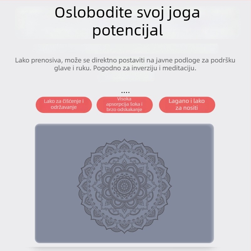 Joga podloga od gume, debljina 3 mm, inversijska podloga, podloga za lakat, apsorpcija udara za pod