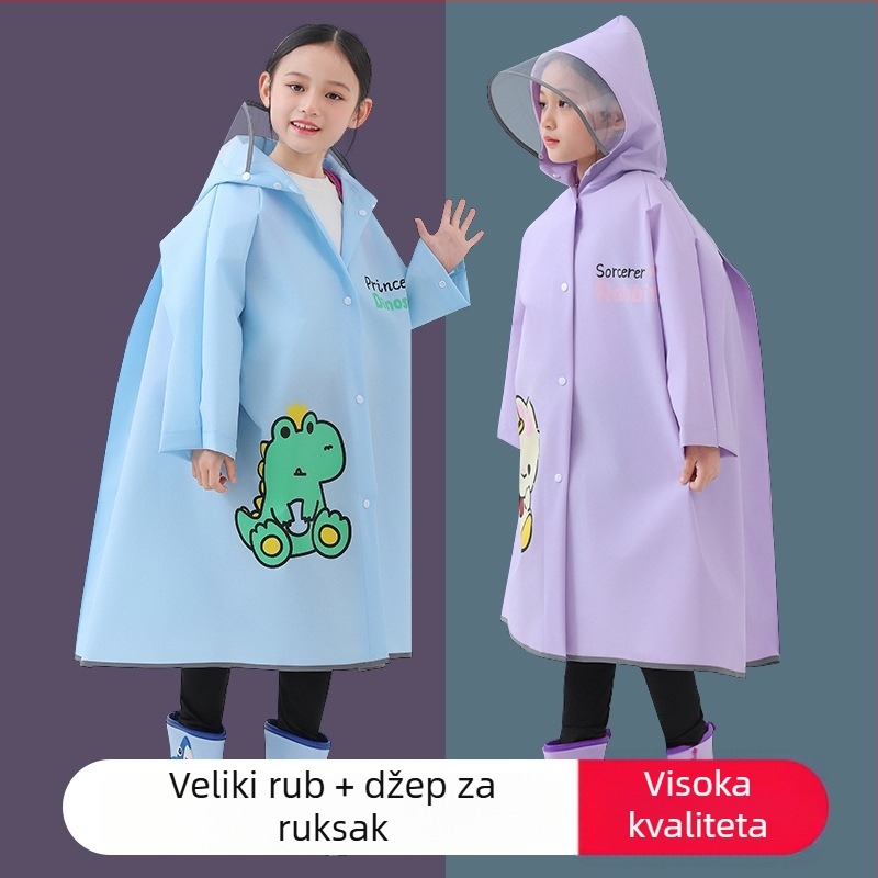 Dječji kišni kaput sa zipom, EVA tkanina, normalna debljina, karikatura dizajn