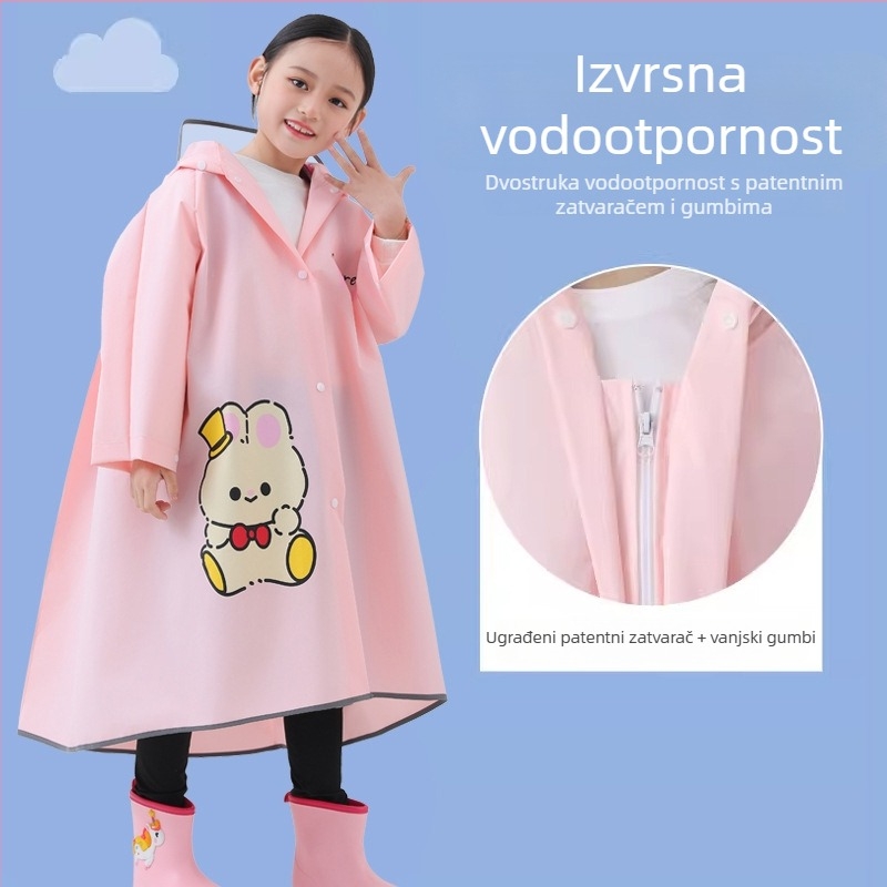 Dječji kišni kaput sa zipom, EVA tkanina, normalna debljina, karikatura dizajn