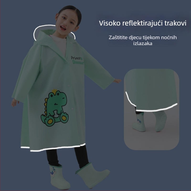 Dječji kišni kaput sa zipom, EVA tkanina, normalna debljina, karikatura dizajn