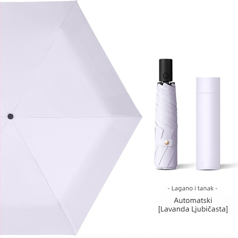 Ultra lagani automatski kišobran sa 6 rebara, aluminijski štap, poliester tkanina 210T, UV zaštita UPF50+