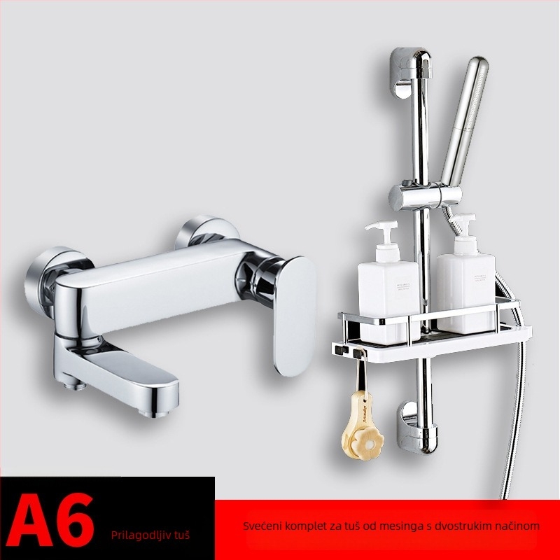 Ugradbeni bakreni tuš mješalica s keramičkim ventilem, ugradnja u zid, podiznim načinom rada