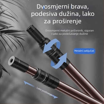 Set teleskopskih karbonskih štapova za mrežu – ultralagan, visoka čvrstoća, uključuje glavu mreže za velike ribe