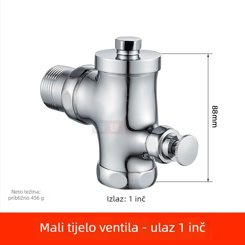 Ugradena u zid skrivena ventila za ispiranje klozeta u čučnju, 1-inčni ručni odgađeni ispiranje, pedalni prekidač, model 311B, bakar