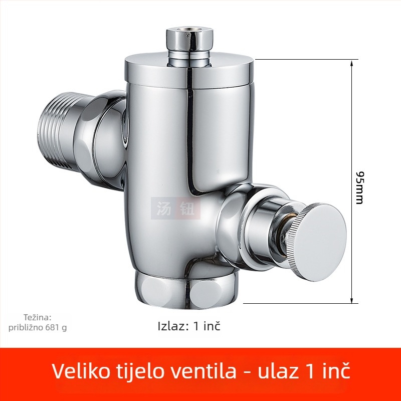 Ugradena u zid skrivena ventila za ispiranje klozeta u čučnju, 1-inčni ručni odgađeni ispiranje, pedalni prekidač, model 311B, bakar