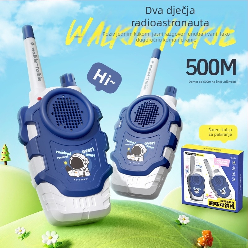 Dječji Walkie-Talkie s prepoznavanjem glasa, baterijsko napajanje, plastično kućište, pogodno za komunikaciju roditelj-dijete (uzrast 7–14)