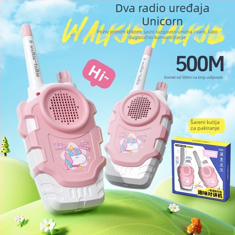 Dječji Walkie-Talkie s prepoznavanjem glasa, baterijsko napajanje, plastično kućište, pogodno za komunikaciju roditelj-dijete (uzrast 7–14)