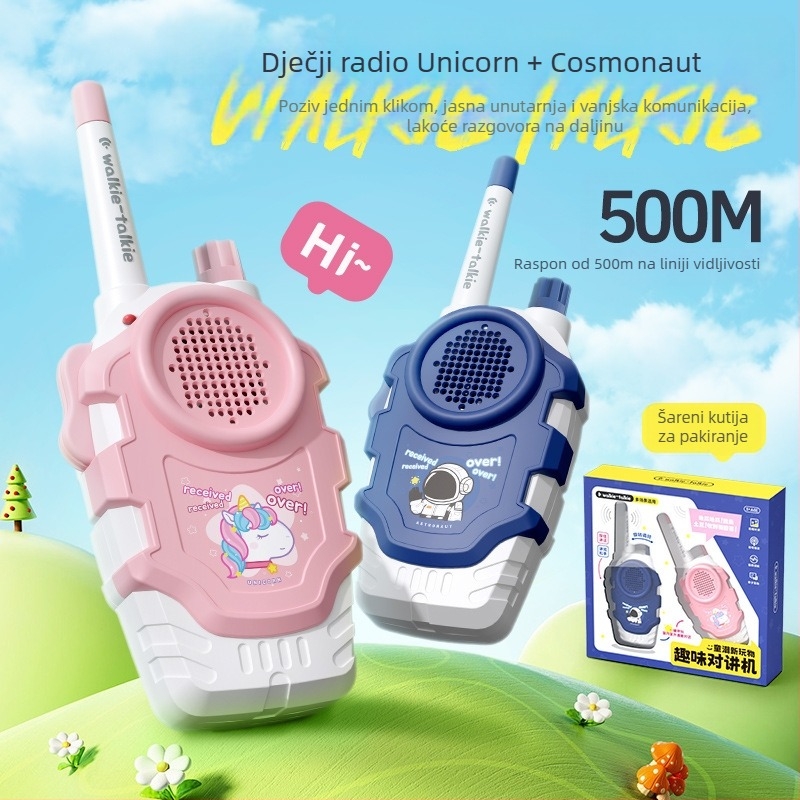 Dječji Walkie-Talkie s prepoznavanjem glasa, baterijsko napajanje, plastično kućište, pogodno za komunikaciju roditelj-dijete (uzrast 7–14)