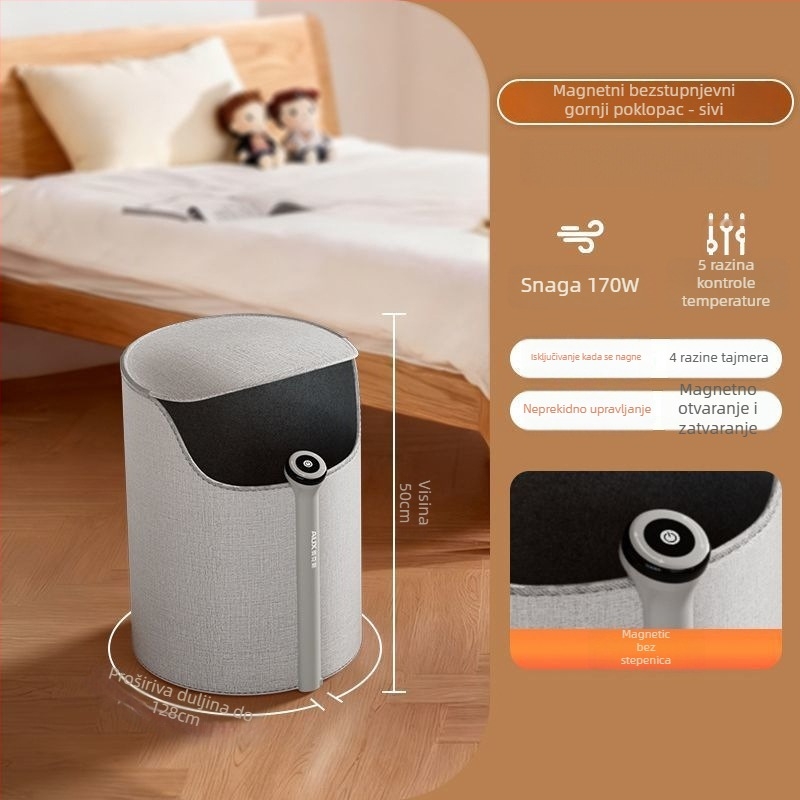 Podložak za grijanje stopala ispod stola - mehanički rad, napajanje iz utičnice, 170V, univerzalno