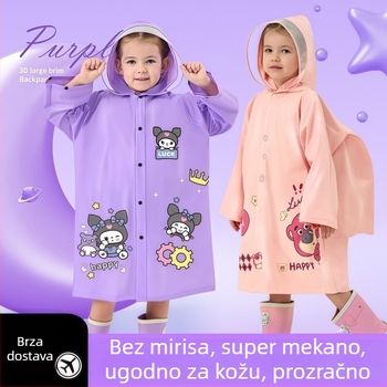 Dječje kišno pončo u stilu crtanog filma, debeli TPV vodootporni, za dijete